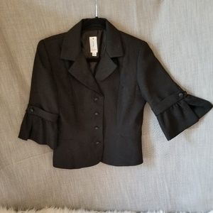 JADE SZ 8P Black Brocade Jacket Paisley Design